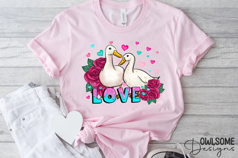 Duck Love Valentine PNG Sublimation Sublimation Owlsome.Designs 