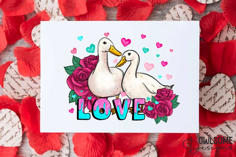 Duck Love Valentine PNG Sublimation Sublimation Owlsome.Designs 