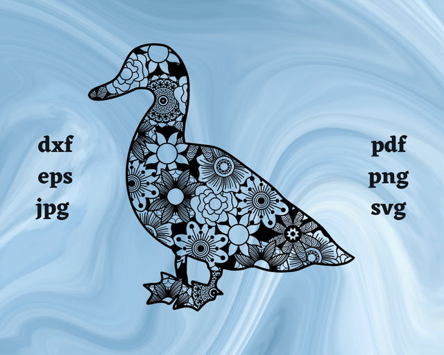 Duck Mandala SVG Cut File SVG Northern Light SVG 