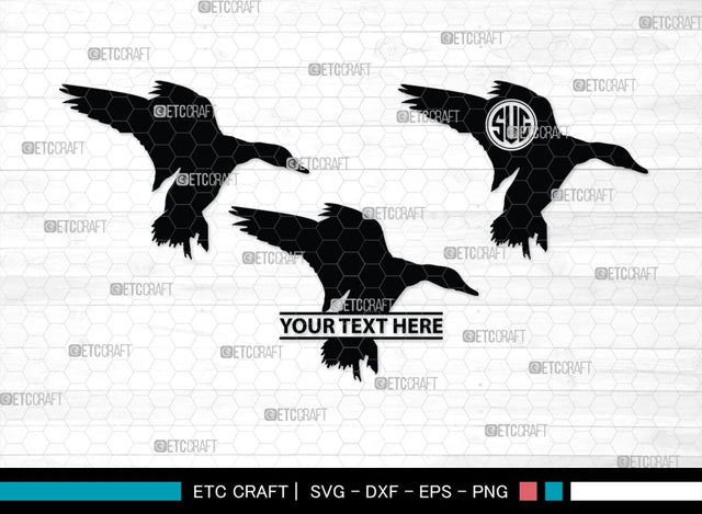 Duck Monogram, Duck Silhouette, Duck SVG, Flying Duck Svg, Hunting Svg, Animals Svg, SB00257 SVG ETC Craft 