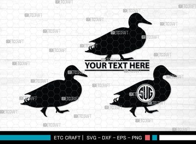 Duck Monogram, Duck Silhouette, Duck SVG, Flying Duck Svg, Hunting Svg, Animals Svg, SB00257 SVG ETC Craft 