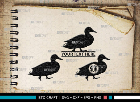 Duck Monogram, Duck Silhouette, Duck SVG, Flying Duck Svg, Hunting Svg, Animals Svg, SB00257 SVG ETC Craft 