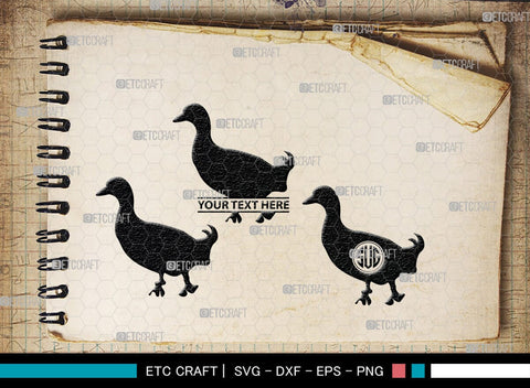 Duck Monogram, Duck Silhouette, Duck SVG, Flying Duck Svg, Hunting Svg, Animals Svg, SB00257 SVG ETC Craft 