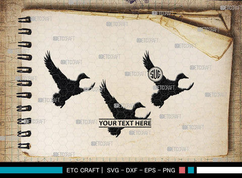 Duck Monogram, Duck Silhouette, Duck SVG, Flying Duck Svg, Hunting Svg, Animals Svg, SB00257 SVG ETC Craft 