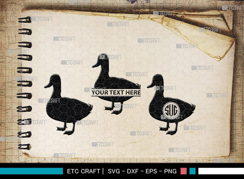 Duck Monogram, Duck Silhouette, Duck SVG, Flying Duck Svg, Hunting Svg, Animals Svg, SB00257 SVG ETC Craft 