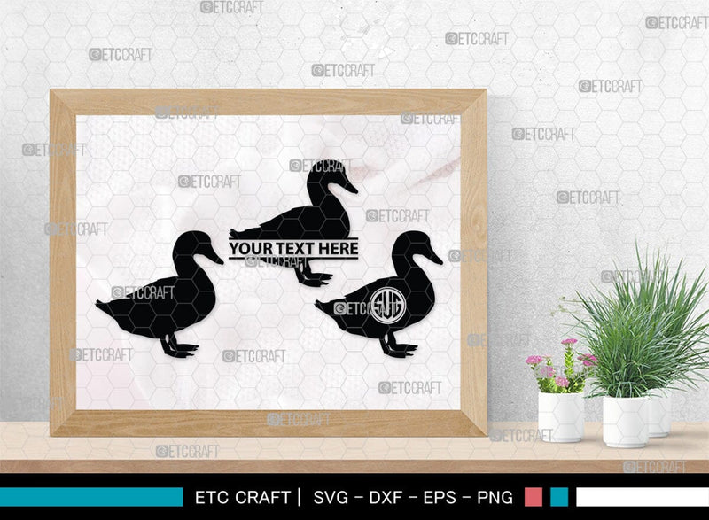 Duck Monogram, Duck Silhouette, Duck SVG, Flying Duck Svg, Hunting Svg ...