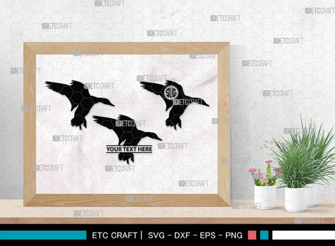 Duck Monogram, Duck Silhouette, Duck SVG, Flying Duck Svg, Hunting Svg, Animals Svg, SB00257 SVG ETC Craft 
