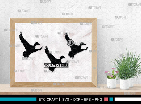 Duck Monogram, Duck Silhouette, Duck SVG, Flying Duck Svg, Hunting Svg, Animals Svg, SB00257 SVG ETC Craft 