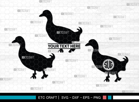 Duck Monogram, Duck Silhouette, Duck SVG, Flying Duck Svg, Hunting Svg, Animals Svg, SB00257 SVG ETC Craft 