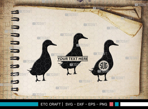 Duck Monogram, Duck Silhouette, Duck SVG, Flying Duck Svg, Hunting Svg, Animals Svg, SB00257 SVG ETC Craft 