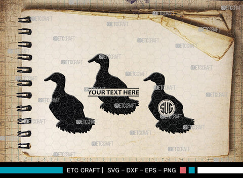 Duck Monogram, Duck Silhouette, Duck SVG, Flying Duck Svg, Hunting Svg, Animals Svg, SB00257 SVG ETC Craft 