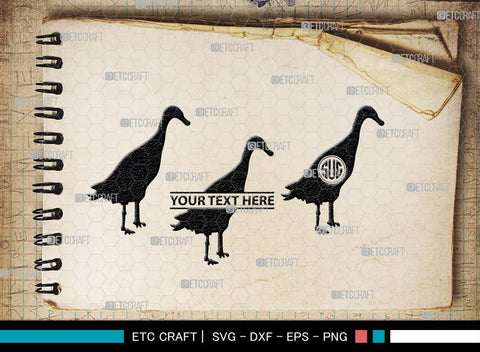 Duck Monogram, Duck Silhouette, Duck SVG, Flying Duck Svg, Hunting Svg, Animals Svg, SB00257 SVG ETC Craft 