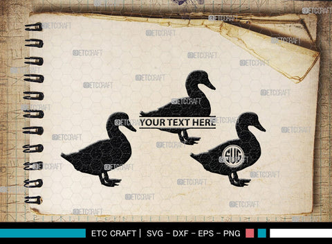 Duck Monogram, Duck Silhouette, Duck SVG, Flying Duck Svg, Hunting Svg, Animals Svg, SB00257 SVG ETC Craft 