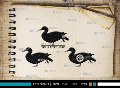 Duck Monogram, Duck Silhouette, Duck SVG, Flying Duck Svg, Hunting Svg, Animals Svg, SB00257 SVG ETC Craft 