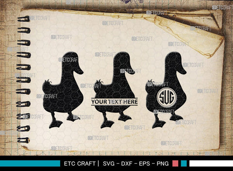 Duck Monogram, Duck Silhouette, Duck SVG, Flying Duck Svg, Hunting Svg, Animals Svg, SB00257 SVG ETC Craft 
