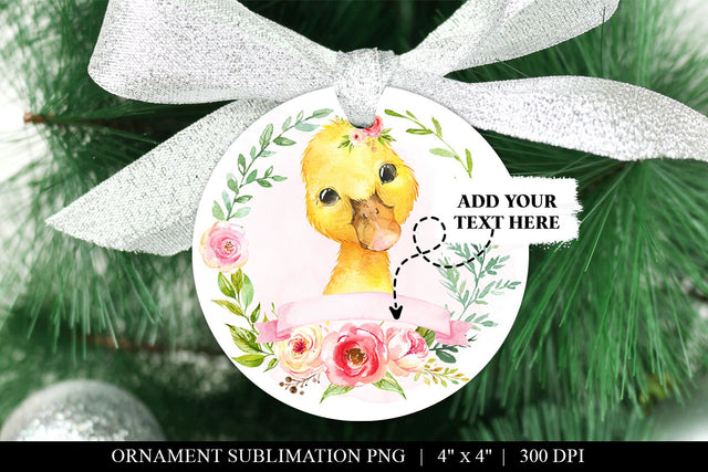 Duck Round Ornament Sublimation File PNG Sublimation BijouBay 