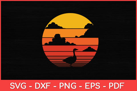 Duck Sunset Retro Style Svg Design SVG artprintfile 