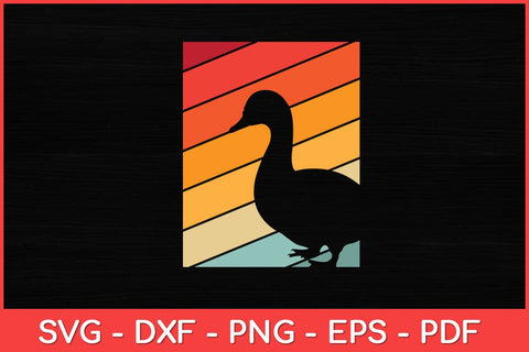 Duck Sunset Retro Style Svg Design SVG artprintfile 