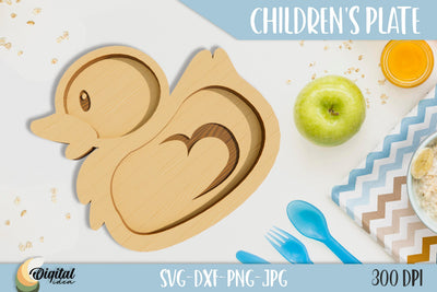 Duck SVG. Children's Plate Laser Cut. 3D Funny Design. SVG Evgenyia Guschina 
