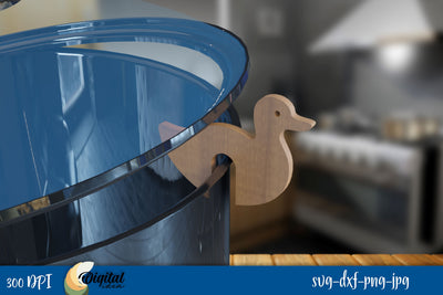 Duck SVG. Pot Prop Laser Cut Design. 3D Kitchen Laser Cut. SVG Evgenyia Guschina 