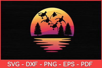 Duck Whisperer Fall Hunter Retro Sun Duck's Autumn Sky Svg Design SVG artprintfile 
