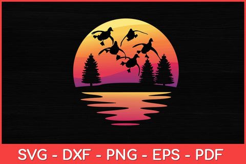 Duck Whisperer Fall Hunter Retro Sun Duck's Autumn Sky Svg Design SVG artprintfile 