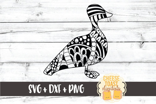 Duck - Zen Doodle Art - Animal SVG PNG DXF Files SVG Cheese Toast Digitals 
