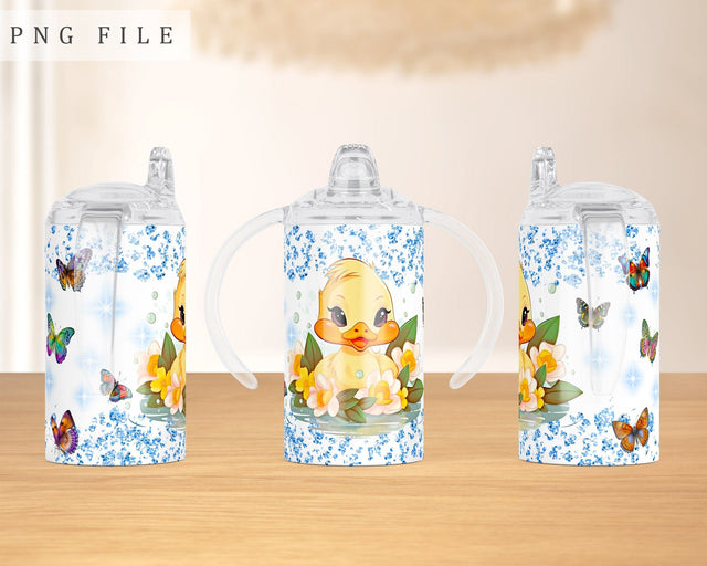 Duckling Sippy Cup Wrap, 12oz Sippy Cup Sublimation Design, Little Duck Sippy Cup PNG, Cute Duck Sippy Cup Wrap Sublimation HappyDesignStudio 
