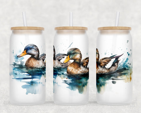 Ducks Libbey Glass Can Wraps, 16oz Glass Can Sublimation Designs, Duck Hunting Glass Can PNG Files Sublimation HappyDesignStudio 