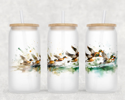 Ducks Libbey Glass Can Wraps, 16oz Glass Can Sublimation Designs, Duck Hunting Glass Can PNG Files Sublimation HappyDesignStudio 