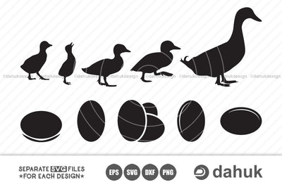 Ducks svg, Mom and Baby Ducks vector bundle, Ducks svg for silhouette, Eggs, Studio Files for Cricut, Svg, Eps, Dxf, Png, Cricut, Cut File SVG dahukdesign 