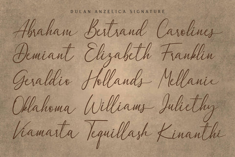 Dulan Anzelica - Signature Script Font Font StringLabs 