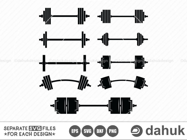 Dumbbell svg, Barbell Dumbbell Weights svg, silhouette, clipart, cuttable design, svg, png, dxf & eps designs SVG dahukdesign 