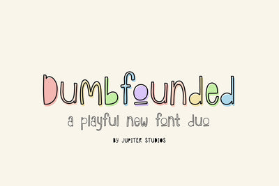 Dumbfounded Font Duo (Craft Fonts, Outline Fonts, Sketchy Fonts, Doodle Fonts) Font Jupiter Studio Fonts 