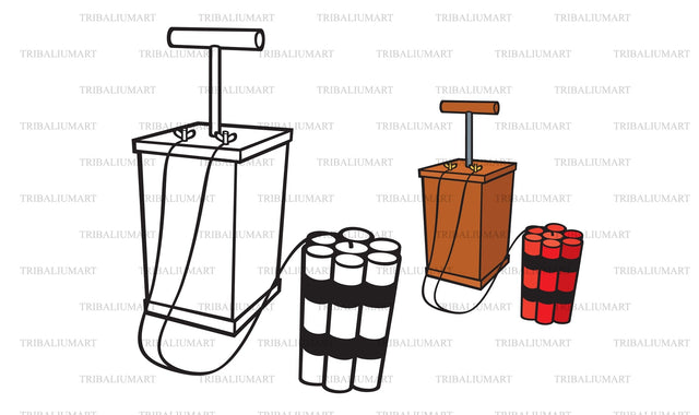 Dynamite sticks and detonator SVG TribaliumArtSF 