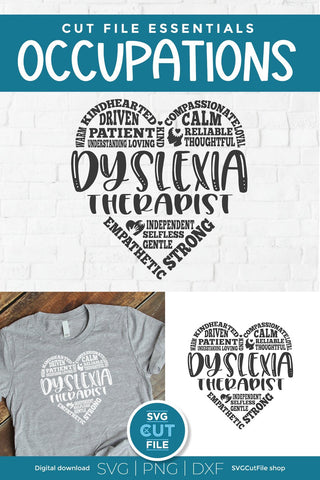 Dyslexia Therapist svg, dyslexia svg, dyslexic svg, therapy, subway art, word art, awareness, occupation, CET CDT LDT, licensed, svg dxf png SVG SVG Cut File 