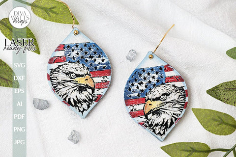 Eagle 4th Of July Earrings SVG Glowforge Earrings With Eagle Earrings Eagle SVG for Glowforge Laser Patriotic Earrings SVG For Laser SVG Diva Watts Designs 