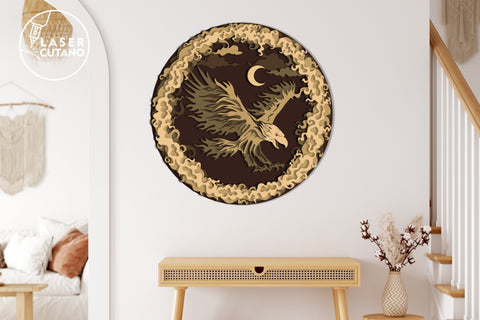 Eagle - 4th of JULY Multilayer Laser Cut Files, Mandala, Round Sign SVG, 3D Designs SVG LaserCutano 