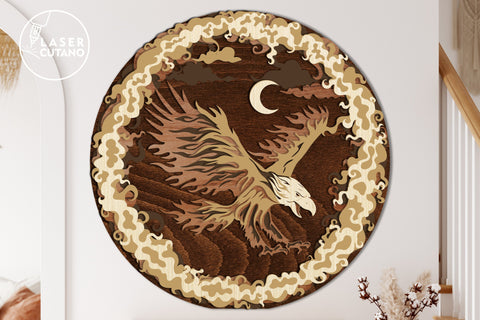 Eagle - 4th of JULY Multilayer Laser Cut Files, Mandala, Round Sign SVG, 3D Designs SVG LaserCutano 
