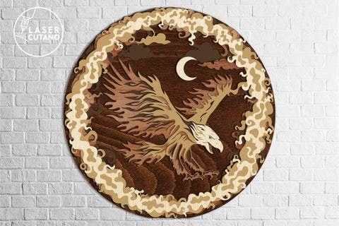 Eagle - 4th of JULY Multilayer Laser Cut Files, Mandala, Round Sign SVG, 3D Designs SVG LaserCutano 