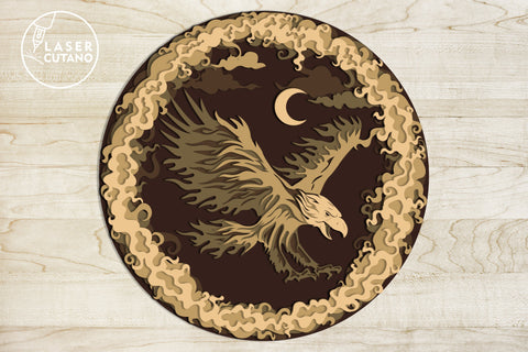 Eagle - 4th of JULY Multilayer Laser Cut Files, Mandala, Round Sign SVG, 3D Designs SVG LaserCutano 