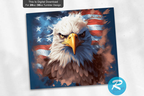 Eagle American Flag 20 oz / 30 oz Skinny Tumbler Sublimation Regulrcrative 