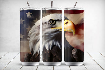Eagle American Flag 20 oz Skinny Tumbler Sublimation Design Sublimation MockupSvgVenue 