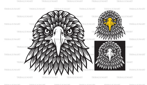 Eagle Head Front View SVG TribaliumArtSF 