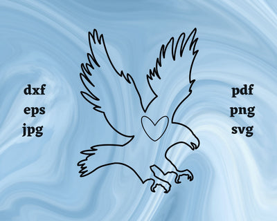 Eagle Heart SVG Cut File SVG Northern Light SVG 