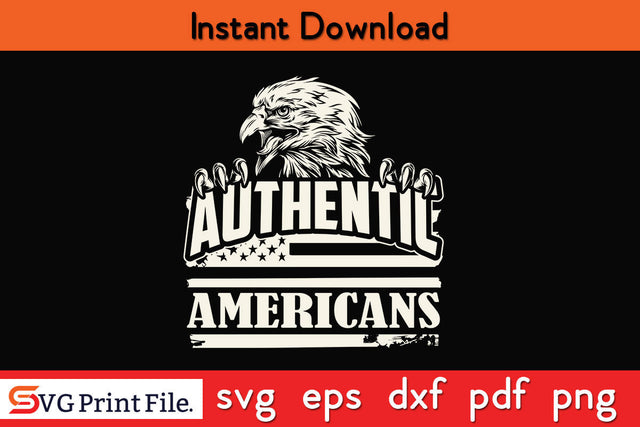 Eagle holding the USA Flag Authentic American 4th July T-Shirt Design SVG PNG SVG SVG Print File 