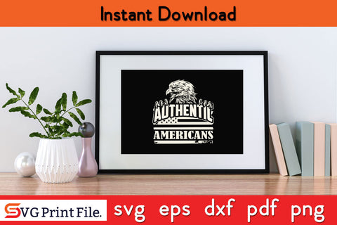 Eagle holding the USA Flag Authentic American 4th July T-Shirt Design SVG PNG SVG SVG Print File 