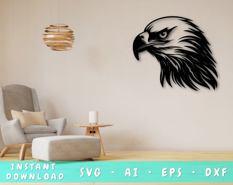 Eagle Laser SVG Cut File, Eagle Glowforge File, Eagle DXF, Eagle Wall Art SVG SVG HappyDesignStudio 