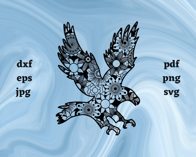 Eagle Mandala SVG Cut File SVG Northern Light SVG 