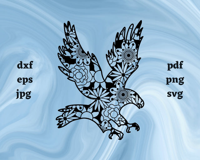 Eagle Mandala SVG Cut File SVG Northern Light SVG 